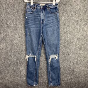 Abercrombie Fitch Jeans Womens 28 Blue The Skinny High rise Curve Love Destroyed